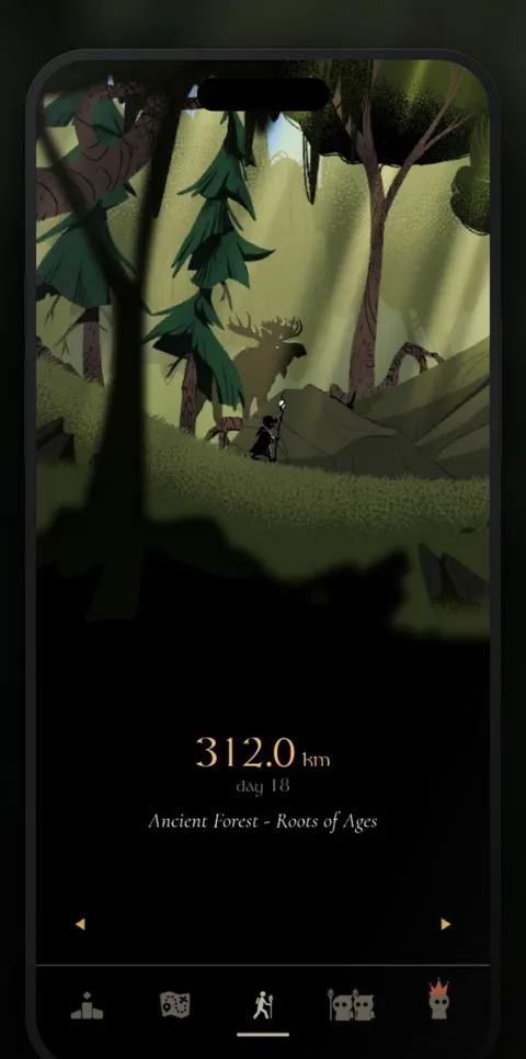 MistyWay: a dark forest scene, 312 km on day 88