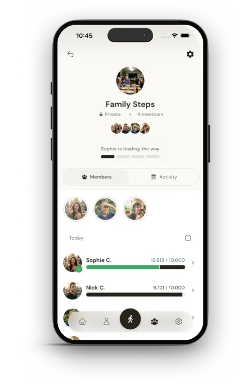 A private club called Family Steps with each member's steps