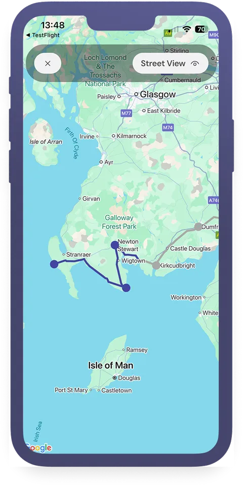 World Walking: a virtual walk along the Scottish coast on a map